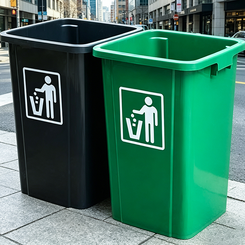 Commercial Kitchen Bin - ถังขยะขนาดใหญ่ สำหรับใช้ในครัว ร้านอาหาร หรือเชิงพาณิชย์ ไม่มีฝาปิด เหมาะสำหรับใช้ภายนอกอาคาร