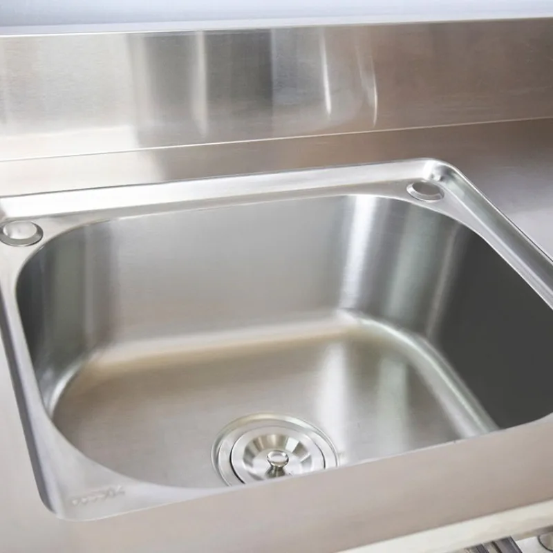 Commercial Kitchen Worktops - อ่างล้างจานสแตนเลสแบบตั้งพื้นพร้อมท็อปเคาน์เตอร์ เหมาะสำหรับใช้ในครัวเรือนและเชิงพาณิชย์ รวมถึงระเบียงครัว