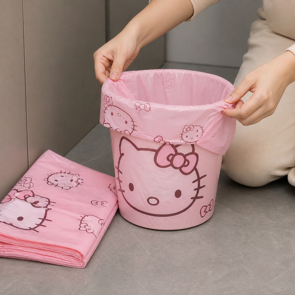 ถุงขยะพลาสติกลายการ์ตูนแมวสีชม - Commercial Kitchen Bin บทวิจารณ์และราคา