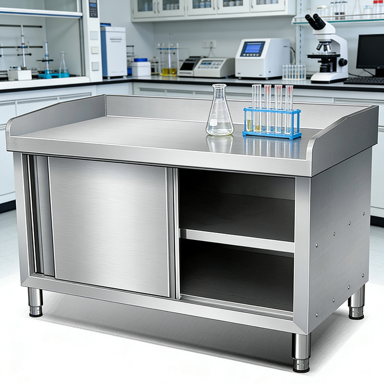 โต๊ะทำงานครัวสแตนเลสพร้อมตู้เก - Commercial Kitchen Worktops บทวิจารณ์และราคา